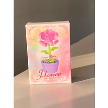 Pulvento Flower Puzzle Building Block MZ-389  Pink Rose Building Block Pembe Gül Tasarımlı Yapı Blokları
