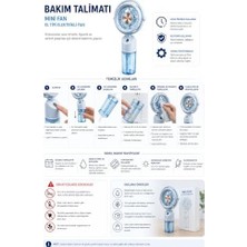 Mini El Tipi Fan Su Buharlı Serinletici Fan, USB Type-C Şarjlı, 3 Kademeli Hız Ayarlı, Taşınabilir Elektrikli Fan, Nemlendirici Püskürtmeli Portatif Fan, Ofis, Seyahat, Araç ve Günlük Kullanım Için