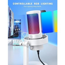 Ampligame A8 Beyaz USB Mikrofon Oyuncu Bilgisayar Mikrofonu White