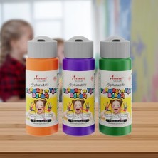 Yeşil, Mor, Turuncu Parmak Boyası 3'lü Set 3X60 ml