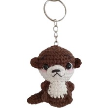 Maskot Sevimli Su Samuru Amigurumi Organik Anahtarlık Oyuncak
