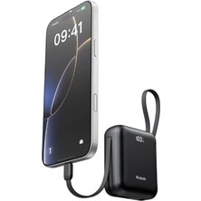 Canarino MC-8620 10000MAH 22.5W Pd Hızlı Şarj Dahili Kablolu Powerbank Siyah (Type-C/lightning)