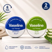 Vaseline Lip Therapy 2’li Avantaj Paketi (Original + Aloe) 20 G x 2 | Yoğun Nemlendirme & Dudak Bakım