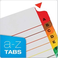 Cardinal A-Z Sekme Ayırıcılar, 3 Halkalı Klasör Için, Özelleştirilebilir Içindekiler Sayfası, Çok Renkli A-Z Sekmeleri, 3 Set (63218)