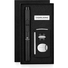 Cigarloong Kesici ,delici ve Çakmaklı Puro Seti Black