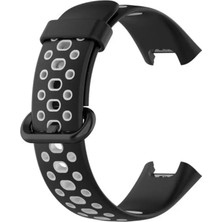 Bezos Watch 2 Spor Delikli Kordon - Siyah-Gri