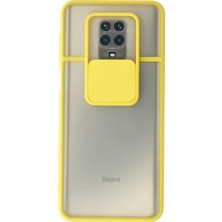 Fırsatkolik Note 9 Pro Kılıf Palm Buzlu Kamera Sürgülü Silikon - Sarı