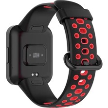 Bezos Watch 2 Spor Delikli Kordon - Siyah-Kırmızı