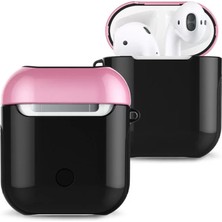 Bezos Airpods 2 (2.nesil) 3in1 Kılıf - Siyah-Pembe