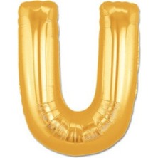 Altın Sarısı Folyo U Harfi Balon 1 Metre
