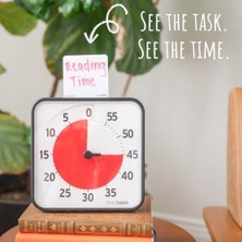 Tıme Tımer Orijinal Medium 19X19CM - 60 Dakika Görsel Analog Zamanlayıcı Saat - Isteğe Bağlı Akustik Alarm (Ses Kontrolü) Yüksek Sesli Tıklama Yok; Zaman Yönetimi Cihazı (Siyah)