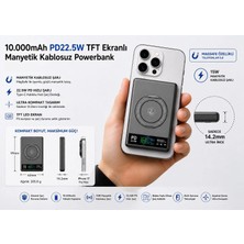 Zoli 10000 Mah Magsafe Uyumlu Manyetik Mini Powerbank 22.5W PD,15W Kablosuz Şarj Iphone,airpods,apple Watch Uyumlu