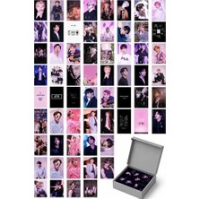 Print Dore Bts Duvar Poster Seti - Kolaj Set - 60 Adet - Pembe Bts Poster Seti - 10CM*15CM - Kalın Kuşe Kağıt