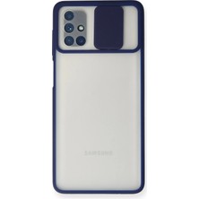 Aconcept Newface  Galaxy M51 Kılıf Palm Buzlu Kamera Sürgülü Silikon - Lacivert