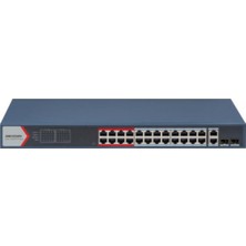 Hikvision Hıkvısıon DS-3E1326P-EIB 24 Port 24XFE2XGE 370W Yönetilebilir Poe Switch