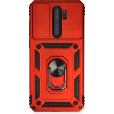 Aconcept Newface Xiaomi Redmi Note 8 Pro Kılıf Pars Lens Yüzüklü Silikon - Kırmızı