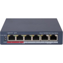 Hikvision Hıkvısıon DS-3E1106P-EI/M 4XFE2XFE Megabit 45W Poe Swıtch
