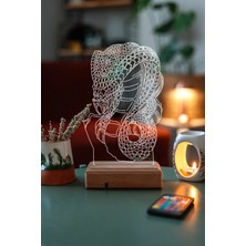 Modiwa Design Yılan Venom 16 Renk Uzaktan Kumandalı 3D Ahşap Gece Lambası Hediyelik