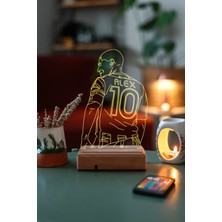Modiwa Design Alex De Souza 10 Numara 16 Renk Uzaktan Kumandalı 3D Ahşap Gece Lambası Hediyelik