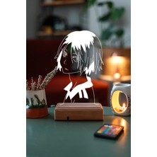 Modiwa Design Haikyuu Kenma Kozume 16 Renk Uzaktan Kumandalı 3D Ahşap Gece Lambası Hediyelik