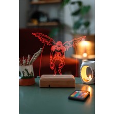 Modiwa Design Death Note Ryuk 16 Renk Uzaktan Kumandalı 3D Ahşap Gece Lambası Hediyelik