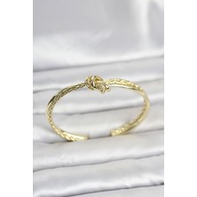Gold Renk Düğüm Model Pirinç Kadın Bileklik
