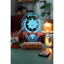 Modiwa Design Polislere 16 Renk Uzaktan Kumandalı 3D Ahşap Gece Lambası Hediyelik