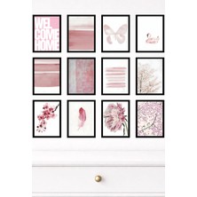 UNT 12'li Çerçeve Görünümlü Modern Duvar Tablo Seti – 15X20 cm Mdf Uv Baskı