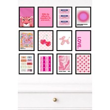 UNT 12'li Çerçeve Görünümlü Modern Duvar Tablo Seti – 15X20 cm Mdf Uv Baskı