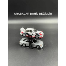 3D Atelier 1:64 Ölçek Diorama Araç Lifti - 2 Araç - Siyah