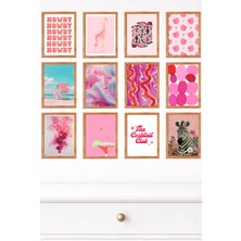UNT 12'li Çerçeve Görünümlü Modern Duvar Tablo Seti – 15X20 cm Mdf Uv Baskı