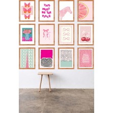 UNT 12'li Çerçeve Görünümlü Modern Duvar Tablo Seti – 15X20 cm Mdf Uv Baskı
