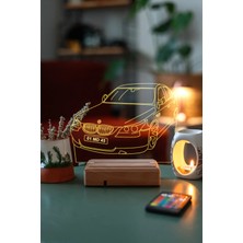 Modiwa Design Bmw E60 16 Renk Uzaktan Kumandalı 3D Ahşap Gece Lambası Hediyelik