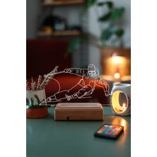 Modiwa Design Kayak 16 Renk Uzaktan Kumandalı 3D Ahşap Gece Lambası Hediyelik