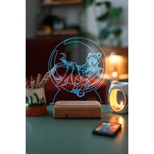 Modiwa Design Sailor Moon Usagi Tsukino 16 Renk Uzaktan Kumandalı 3D Ahşap Gece Lambası Hediyelik