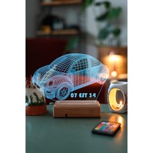 Modiwa Design Volkswagen Beetle 16 Renk Uzaktan Kumandalı 3D Ahşap Gece Lambası Hediyelik