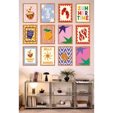 UNT 12’li Çerçeve Görünümlü Mutfak | Modern | Retro Duvar Posteri Tablo Seti– 15X20 cm Mdf Uv Baskı