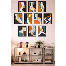 UNT 10'lu Çerçeve Görünümlü Mutfak | Modern | Retro Duvar Posteri Tablo Seti– 15X20 cm Mdf Uv Baskı