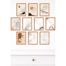 UNT 10'lu Çerçeve Görünümlü Modern Duvar Tablo Seti – 15X20 cm Mdf Uv Baskı