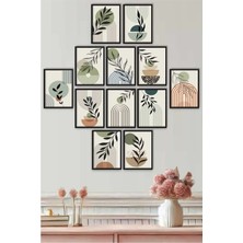 UNT Çerçeve Görünümlü Minimal Botanik Duvar Tablosu 12’li Set | Iskandinav & Modern Ev Dekoru