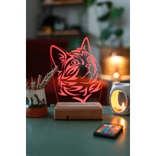 Modiwa Design Sevimli Ked Hediyeliki 16 Renk Uzaktan Kumandalı 3D Ahşap Gece Lambası Hediyelik