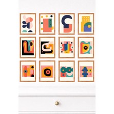 UNT 12'li Çerçeve Görünümlü Modern Duvar Tablo Seti – 15X20 cm Mdf Uv Baskı