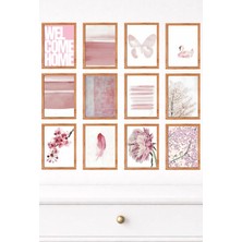 UNT 12'li Çerçeve Görünümlü Modern Duvar Tablo Seti – 15X20 cm Mdf Uv Baskı