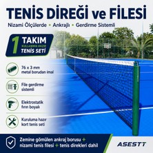 ASESTT Tenis Direği ve Filesi Seti Ankrajlı Gerdirme Sistemli Nizami Kort Tenis Takımı