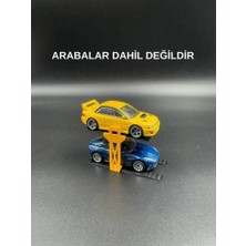 3D Atelier 1:64 Ölçek Diorama Araç Lifti - 2 Araç - Sarı Siyah
