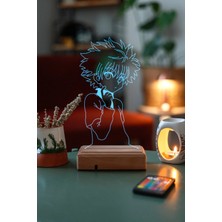 Modiwa Design Hunter x Hunter Killua 16 Renk Uzaktan Kumandalı 3D Ahşap Gece Lambası Hediyelik