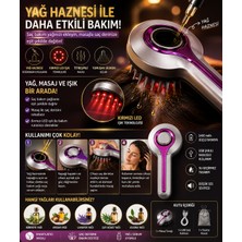 Tekinex Yağ ve Serum Hazneli Akıllı Saç Derisi Masaj Cihazı Kırmızı LED Işıklı Titreşimli Masaj Tarağı USB Şarjlı Silikon Başlıklı Saç Bakım Aparatı