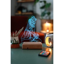 Modiwa Design Thor Sevenlere 16 Renk Uzaktan Kumandalı 3D Ahşap Gece Lambası Hediyelik