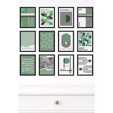 UNT 12'li Çerçeve Görünümlü Modern Duvar Tablo Seti – 15X20 cm Mdf Uv Baskı