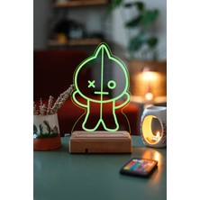 Modiwa Design BT21 Van Bts Army 16 Renk Uzaktan Kumandalı 3D Ahşap Gece Lambası Hediyelik